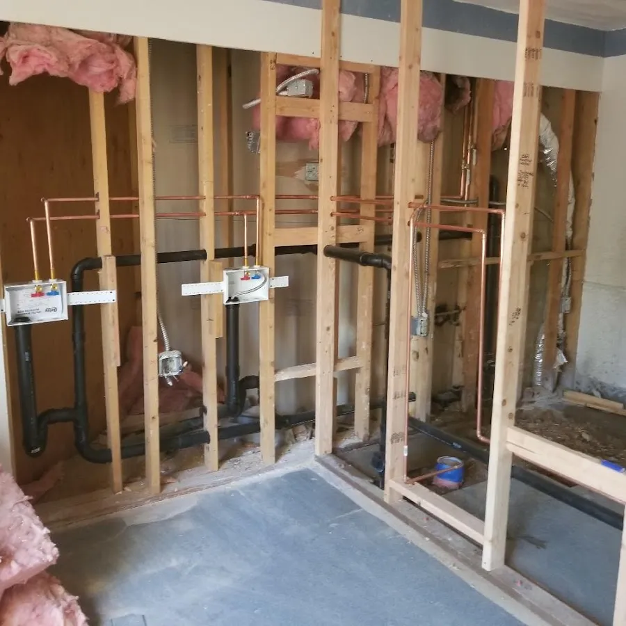 Copper pipe rough-in and plumbing installation in North Valley
